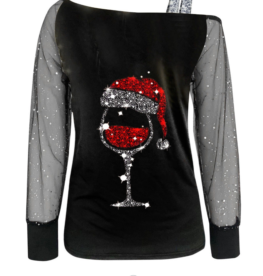 Women's Summer Sling Digital Printed Tulle Top